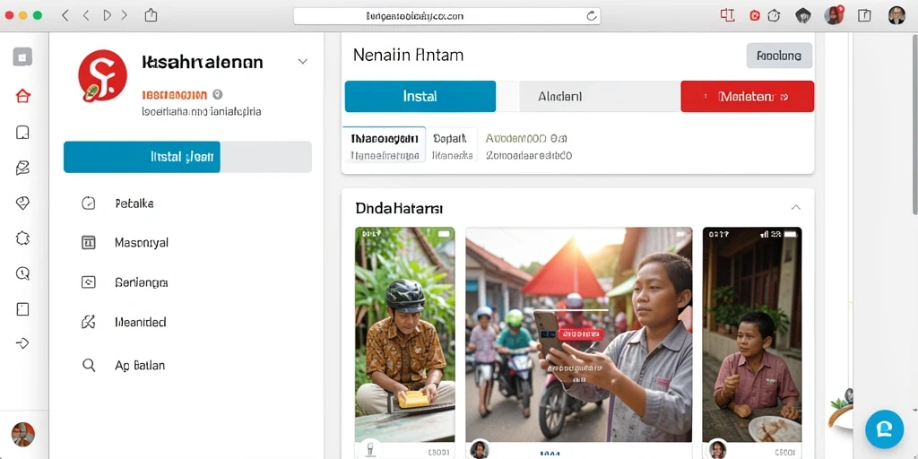 Screenshot memperlihatkan fitur sosial di LAPARBOS.